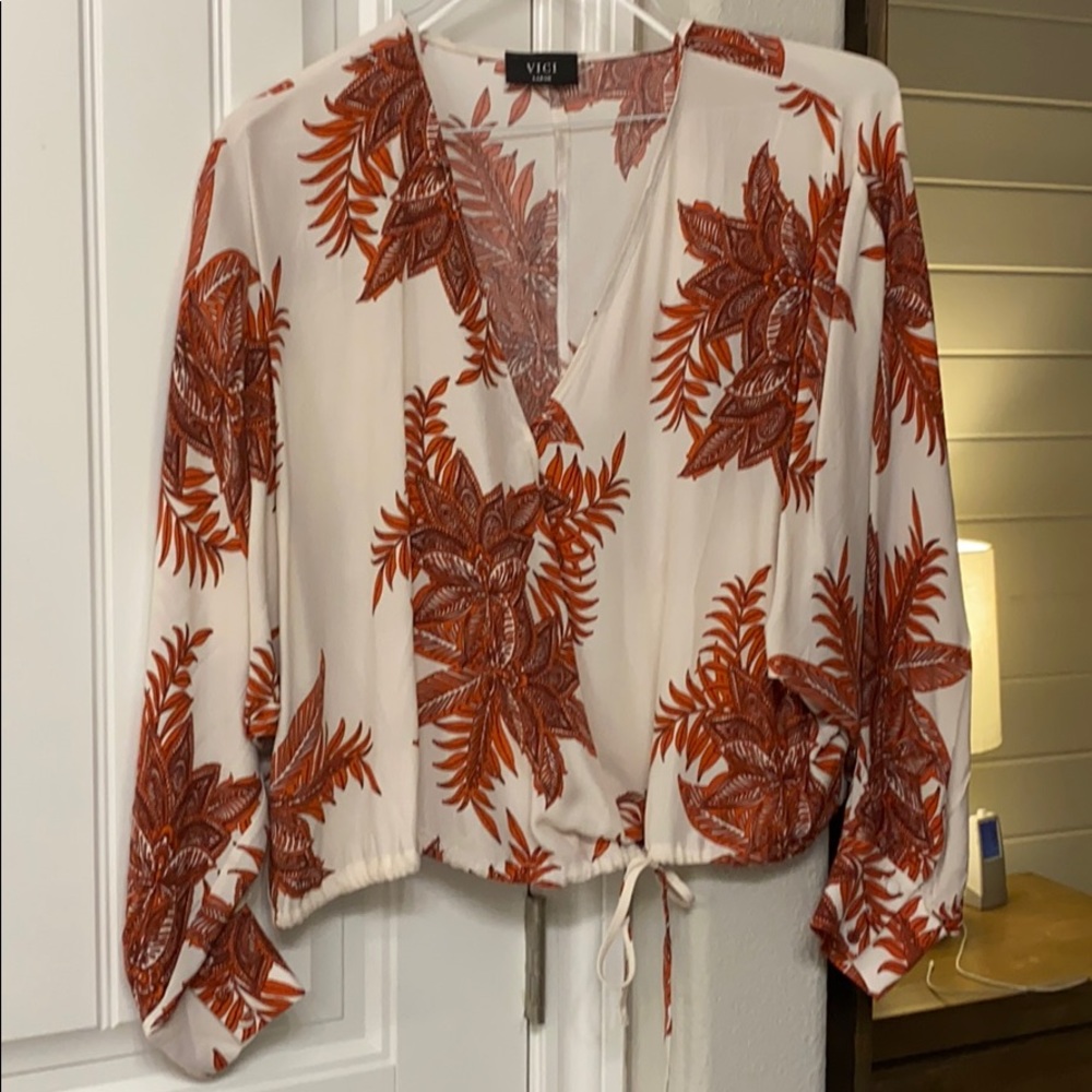 Vicicollection Red Floral Blouse
